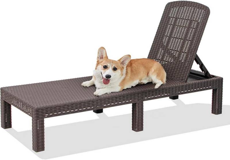 RAPTAVIS Gartenliege Outdoor-Lounge-Sessel Mokka wasserdicht, fünf Winkel, Polypropylen von RAPTAVIS