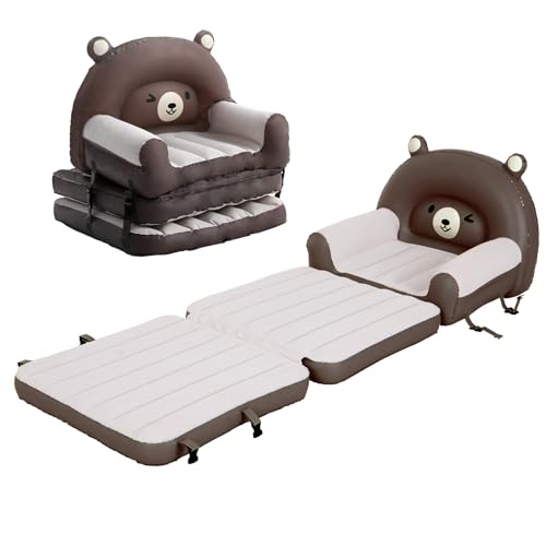 RAPTAVIS Luftsofa für Kinder, aufblasbare Matratze, beflockte Couch mit Armlehne für Kleinkinder von RAPTAVIS
