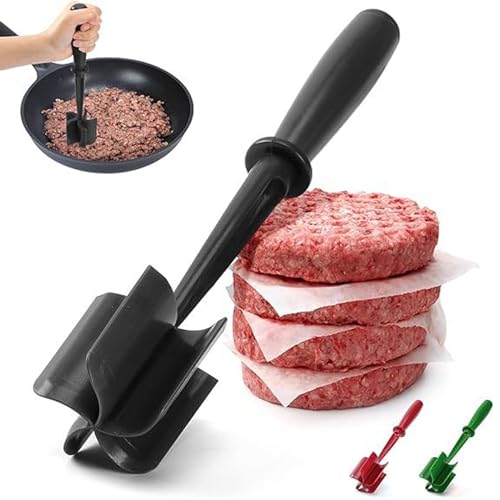 Meat Chopper,Ground Beef Masher With 5-Blade Head,Stampfer Und Zerkleinerer Hitzebeständiger Kartoffelstampfer Multifunktionales Chicken Shredder Für Stirring Hackfleisch (Black, 28cm*6cm*5.5cm) von RARIHUOZY