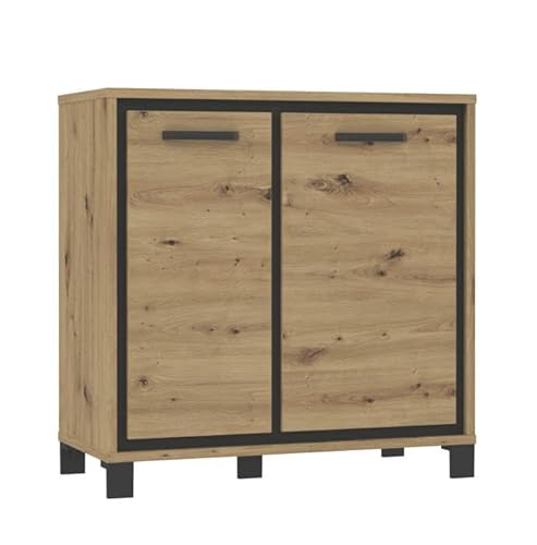 RASANTI Kommode 2-TRG Trondheim Artisan Eiche/Schwarz Eiche von RASANTI