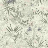 Rasch - Selection 543018 Vliestapete Botanisch 10.05 x 0.53 m Grau Weiß Creme Wohnzimmer Flur Büro Küche Wohnräume von RASCH