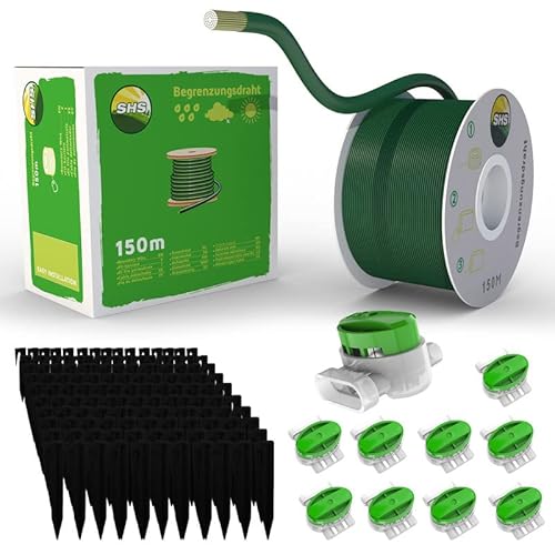 150m Begrenzungskabel + 450 Erdspieße + 10 GRÜNE Kabelverbinder für Mähroboter Rasenmäher Rasenroboter Zubehör SET Begrenzungsdraht - kompatibel mit GARDENA/BOSCH/HUSQVARNA/WORX/HONDA 150m Begrenzungskabel + 450 Erdspieße + 10 GRÜNE Kabelverbinder für Mähroboter Rasenmäher Rasenroboter Zubehör SET Begrenzungsdraht - kompatibel mit GARDENA/BOSCH/HUSQVARNA/WORX/HONDA von RASENFREUND