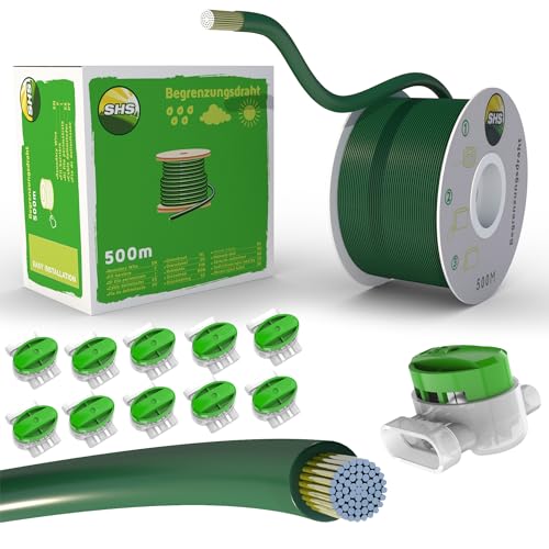 500m Begrenzungskabel + 10 Kabelverbinder für Mähroboter Rasenmäher Rasenroboter Zubehör Set Begrenzungsdraht für Suchkabel - kompatibel mit Gardena/Bosch/Husqvarna/Worx/Honda/ROBOMOW/iMow von RASENFREUND