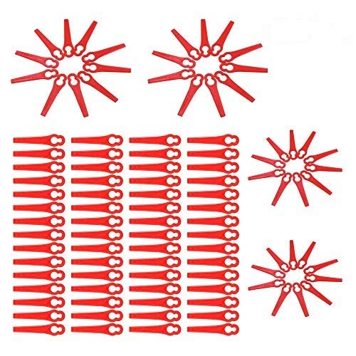 100x Kunststoffmesser Freischneider Kunststoff Ersatz Messer Klingen Rasentrimmer Trimmer 83mm Ersatz für Einhell Akku Rasentrimmer Trimmer FRT18A, FRT18A1, 46155, FRT20A1(Rot) von RASHION