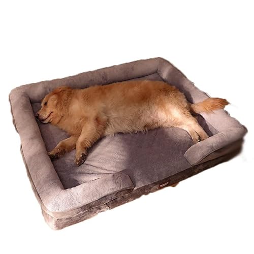RASHIV Faltbares Lazy Sofa, großes menschliches Hundebett für Menschen, Erwachsene und Haustiere, luxuriöses Fell-Hundebett in menschlicher Größe für Menschen, wasserdichtes (Grey 100 * 80CM) von RASHIV