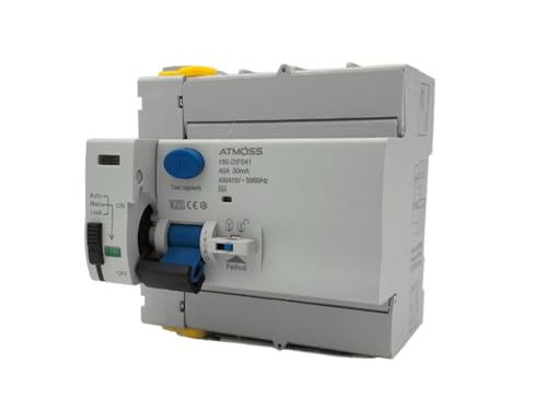 FI Schutzschalter + automatische Wiederverbindung 4 Polig 40A 30MA | FI Fehlerstrom-Schutzschalter + automatische Wiederverbindung | Typ A 0.03 A | 230V 6KA | Wiederverbindungszeit 10, 60, 300 s. von RASMACOR