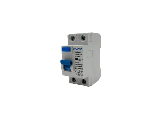 RASMACOR | Schutzschalter 2 Polig 25A | Fehlerstrom-Schutzschalter 2P 25A 30MA | Typ AC 30MA | 25/2/0.03A | 230V AC 50HZ | Fehlerstromschutzschalter | 70mm X 40mm X 83mm von RASMACOR