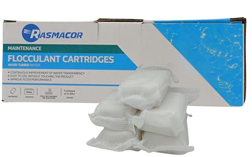 RASMACOR Flockungsmittel in Kartuschen für Pool 11390 | Geeignet für Glas- und Sandpools | Klärung für trübes Wasser | kristallklares Wasser (8 Beutel (8 x 125 g)) von RASMACOR