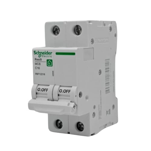RASMACOR | Leitungsschutzsschalter Schalter 2P 16A | RESI9 Rasmacor R9F12216 | KURVE C | Frequenz 50/60 Hz | UNE/EN 60898-1 CE-Norm | 16 Ampere | Automatischer 2-poliger Automatikschalter von RASMACOR