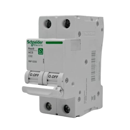 RASMACOR | Leitungsschutzsschalter Schalter 2P 32A| RESI9 Rasmacor R9F12232 | KURVE C | Frequenz 50/60 Hz | UNE/EN 60898-1 CE-Norm | 32 Ampere | Automatischer 2-poliger Automatikschalter von RASMACOR