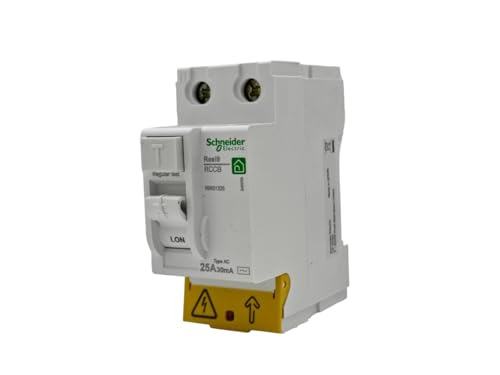 RASMACOR | Schutzschalter 2 Polig 25A 30mA | R9R51225 | RESI9 Rasmacor | AC-Typ | Fehlerstrom-Schutzschalter | Frequenz 50/60 Hz | Zweipoliger 25-Ampere-Differenzialschalter von RASMACOR