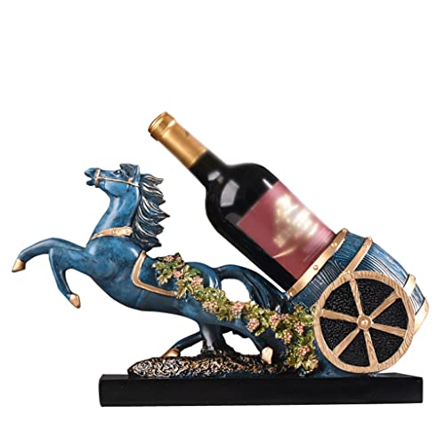 RASOANOA Retro Kriegsauto Statue Weinregal Dekoration Kriegspferd Weinfass Weinflaschenhalter Weinhandwerk Ornamente (D Ambitious von RASOANOA