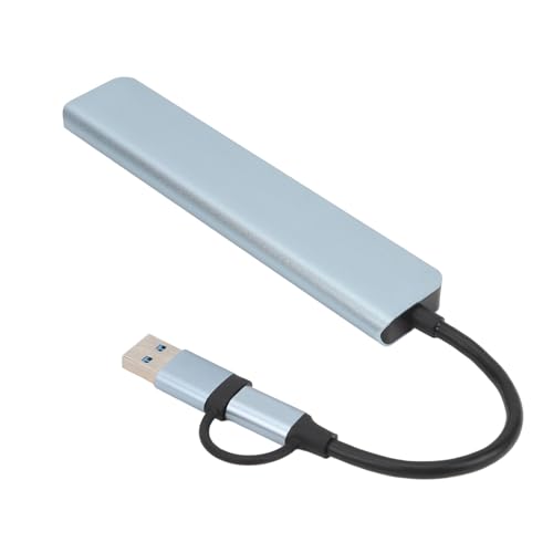 RASTKY Hochwertiger 8-in-1-Hub aus Aluminiumlegierung mit USB 3.0, USB 2.0, Typ-C-Anschluss, 3,5-mm-Buchse und Speicherkartenleser-Erweiterungslösung für Laptops von RASTKY
