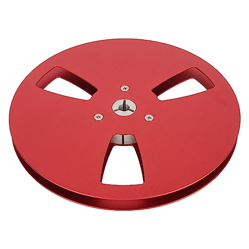 RASTKY 1/4 7 Zoll Leere Klebeband -Reel -, Aluminiumlegierung Open Roll Sound Take up Rolle mit 3 Löchern NAB Kompatibilität (Rot) von RASTKY