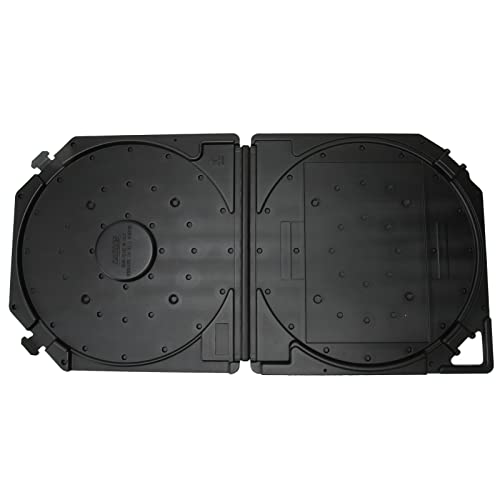 RASTKY 10 -Zoll -Speicherbox mit Leerem Klebeband Kratzfeste Kunststoffbox mit Etikettpapier, Tragbarem Griff und Voll Geöffneten Rollenklebeband Kompatibilität 10 Zoll Geöffneter Rollenbänder (BLACK) von RASTKY