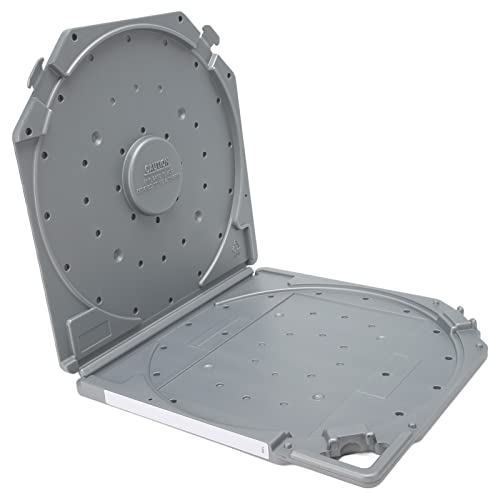 RASTKY 10 -Zoll -Speicherbox mit Leerem Klebeband Kratzfeste Kunststoffbox mit Etikettpapier, Tragbarem Griff und Voll Geöffneten Rollenklebeband Kompatibilität 10 Zoll Geöffneter Rollenbänder (GREY) von RASTKY