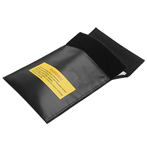 RASTKY 18x23 Cm RC -Batteriebeutel - Feuerfeste und Explosionssichere Schutzbeutel Sicherer Aufbewahrung Essentielle Hülle RC Flugzeug Batterien (BLACK) von RASTKY