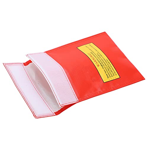 RASTKY 18x23 Cm RC -Batteriebeutel - Feuerfeste und Explosionssichere Schutzbeutel Sicherer Aufbewahrung Essentielle Hülle RC Flugzeug Batterien (Rot) von RASTKY