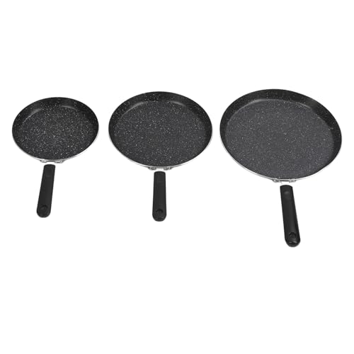 RASTKY 3 -teilige Bratpfanne Set - Black Aluminiumlegierung Tragbare Nicht Schicht Bratscheibene, Mille Feuille und Pizza von RASTKY