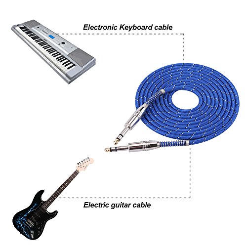 RASTKY 6,35 Mm Stereo -Männliche Bis Männliche Kabel -Gitarren Gitarrenmischer Stereo. (3 Meter / 9,84 Fuß) von RASTKY