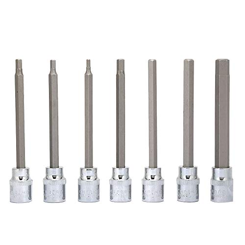 RASTKY 7pcs 3/8 Quadrat -Socket Bit mit 1/8 3/16 7/32 1/4 9/32 5/16 / Hex Stecher Long -Bit Socket Set von RASTKY