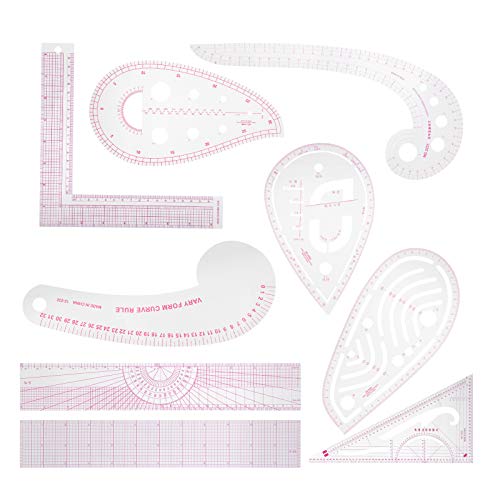 RASTKY 9pcs Multipurpose -Kleidung Lineal Set Schneidkurve Geformtes Lineal -Nähen Zeichnungsvorlagen von RASTKY