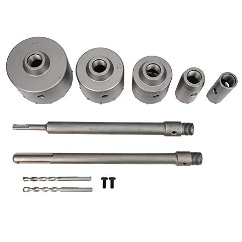 RASTKY 9pcs Wandlochsäure -Set - Kohlenstoffstahlbeton mit Schaft, Perfektes Zement und Ziegelschnitt, Umfasst Verschiedene Größen und Aufbewahrungsbox Easy Transport von RASTKY