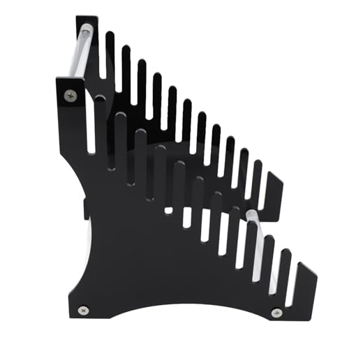 RASTKY Acryl -Plattenlagerhalter - 12 Slot Platten und Display Standmusikalben Easy Assembly, Stylish Design, Shatterproof Rack Ihre Musikkollektion (BLACK) von RASTKY
