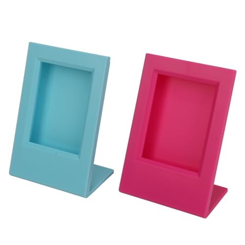 RASTKY Acrylbilderrahmen L Geformte Selbststanden Fotorahmen For12 11 9 8 7 für 3 Zoll Schräger Bilderrahmen - IdealHome & Dekor (Blau Rot) von RASTKY