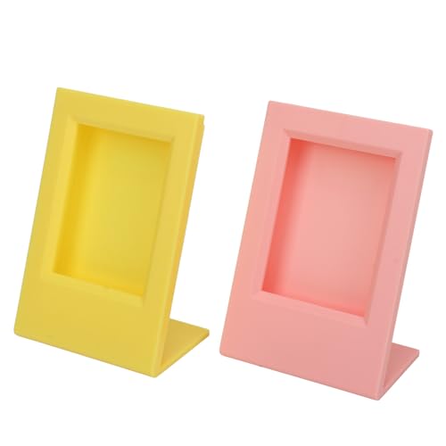 RASTKY Acrylbilderrahmen L Geformte Selbststanden Fotorahmen For12 11 9 8 7 für 3 Zoll Schräger Bilderrahmen - IdealHome & Dekor (Gelbrosa) von RASTKY