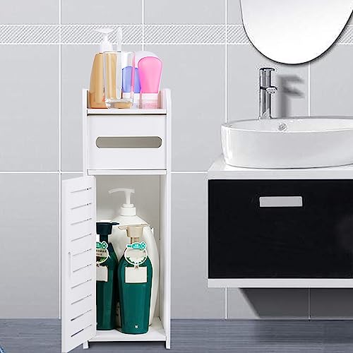 RASTKY Badezimmerspeicherschrank Weiße Holzkabine Toilettenlager Shelforganizer Weiße Holzkabine (S) von RASTKY