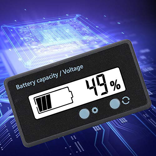RASTKY Batteriekapazitätsmonitor mit Prozentualem Display GY-6GS-PCB HTN-Wasserdichte Indikator 12-84V-Automobil-/Batterie-Tester (Weiße Beleuchtung) von RASTKY