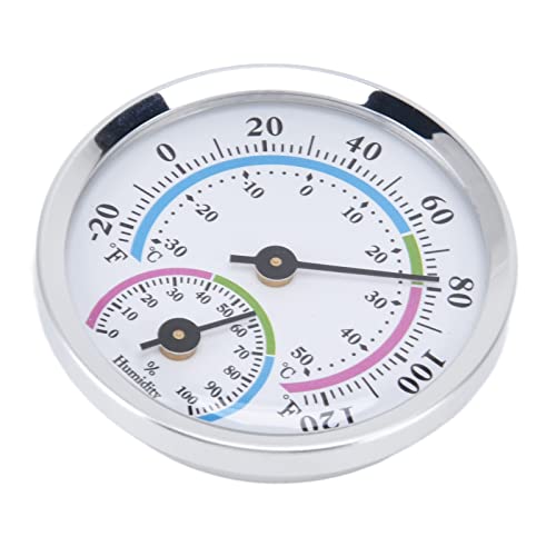 RASTKY Compact 2 in 1 Innen -Thermometer Hygrometer Clear Scale Silber -Luftfeuchtigkeitsmessgeräte Innenthermometer und Wetterinstrumente von RASTKY