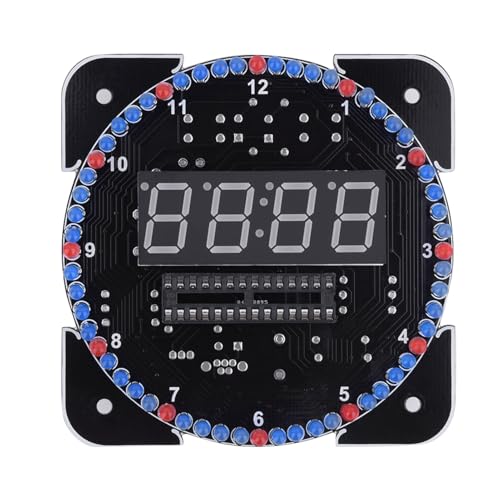 RASTKY Digital Clock Suite Light Control Rotation LED Elektronische Temperatur Taktkit Set W/Case & USB -Kabelgrün - Haus und Küchendekoration (Grüne Teile + Netzkabel) von RASTKY