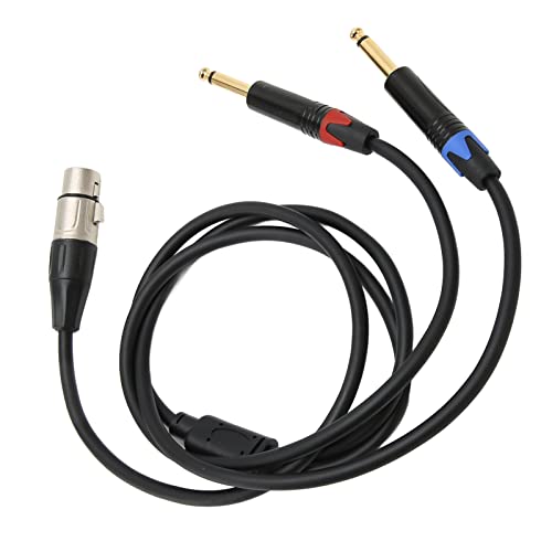 RASTKY Dual 6,35 Mm Männlich Bis XLR Weibliches Y Splitterkabel mit 24 Karat Goldenen Steckern - 3,3 Ft (#2) von RASTKY
