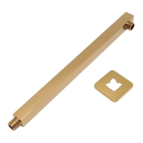 RASTKY Edelstahl Gold Quadrate Wandmontage Duscharm Verlängerung Rohr | Integrierte Design Feste Duschköpfe von RASTKY