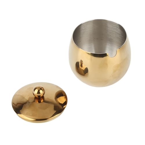 RASTKY Edelstahlzuckerschüssel Gewürzbehälter mit Deckelspeicher für Salzbonbon -Kaffee -Geschirrspüler Sicher (GOLD) von RASTKY
