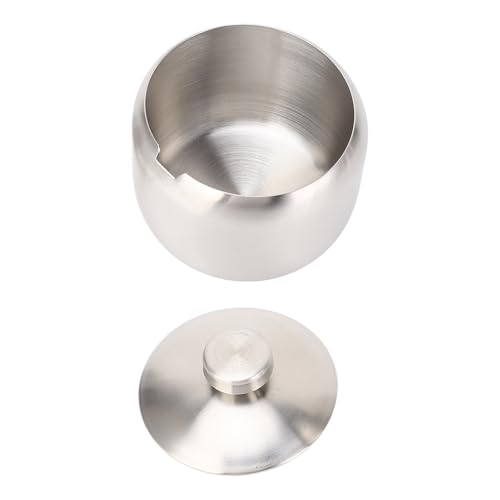 RASTKY Edelstahlzuckerschüssel Gewürzbehälter mit Deckelspeicher für Salzbonbon -Kaffee -Geschirrspüler Sicher (SILVER) von RASTKY