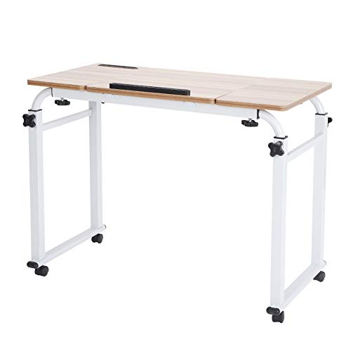 RASTKY Einstellbarer überbettter Laptop -Schreibtisch Mobiler Computerwagen mit Rädern 04# - Mehrzweck überbettetes Schreibtisch (0,8 Meter) von RASTKY
