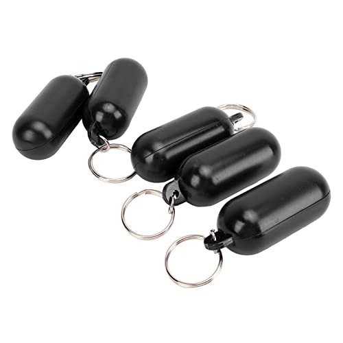 RASTKY Floating Key5PCS Plastik Floating KeychainShapekey for Boating Fishing Kayak Surfingsports -Wassersicheres Zubehör (Black) von RASTKY