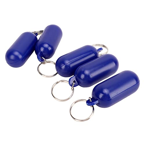 RASTKY Floating Key5PCS Plastik Floating KeychainShapekey for Boating Fishing Kayak Surfingsports -Wassersicheres Zubehör (Dunkelblau) von RASTKY