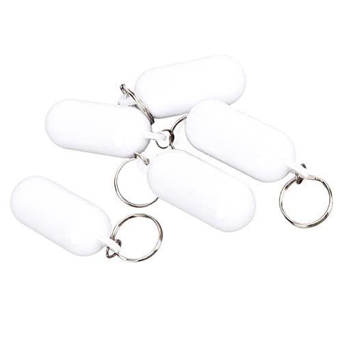 RASTKY Floating Key5PCS Plastik Floating KeychainShapekey for Boating Fishing Kayak Surfingsports -Wassersicheres Zubehör (White) von RASTKY