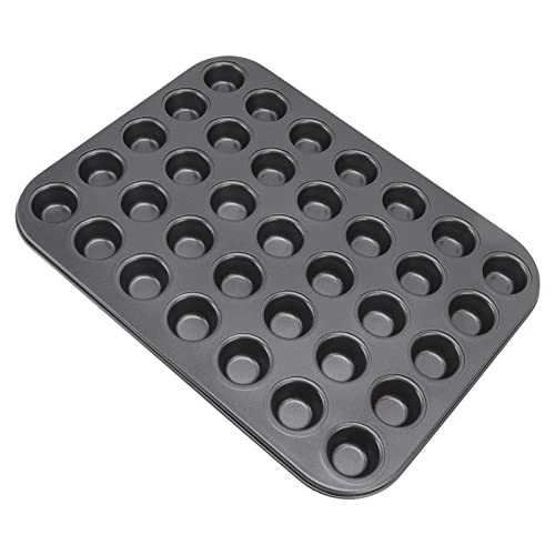 RASTKY Hochleistungs -Gold -Kohlenstoff Stahl Nicht Stick Mini Cupcake Muffin Pfannen Zum Backen von Kuchen Brot Einfache Freisetzung Mini Muffinpfannen (35 Gitter) von RASTKY