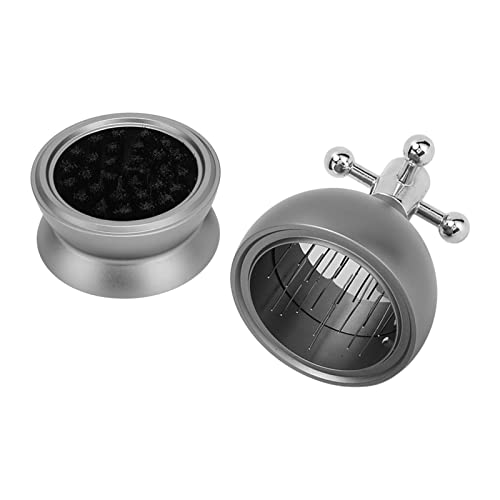 Kaffee-Rührwerkzeug aus Edelstahl, Verteiler, Rotierender Griff aus Lebensmittelechtem Metall, Fester Deckel, 22 Nadeln, Pulverrührer mit und Ständer, Verteilungsnadeltyp (51MM) von RASTKY