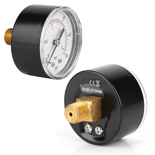 RASTKY Kursmesser 50mm /4 BSPT -Rückverbindung Wasserölgas -Messwerkzeugkompression und Umgeschriebene Flüssigkeitsüberwachung (0-30psi 0-2BAR) von RASTKY