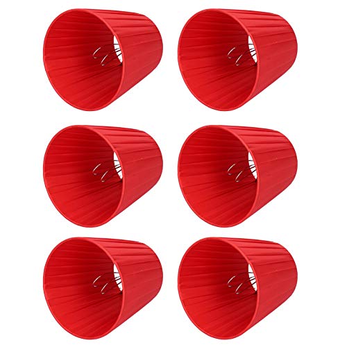 RASTKY Lampenabdeckungssatz von 6 Modernen Tischlampenschatten-Kronleuchter-Wandlichtrot, Clamp/Holder-on-Design Passt zu Kleinen Lampen von RASTKY