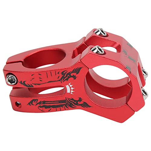 RASTKY Leichte Aluminiumlegierung 31,8 Mm Mountainbike -Stamm - Gebogenes Design Kurzlehne Lenker Stammzyklus (Rote Fahrrad-Headset-Abdeckung) von RASTKY