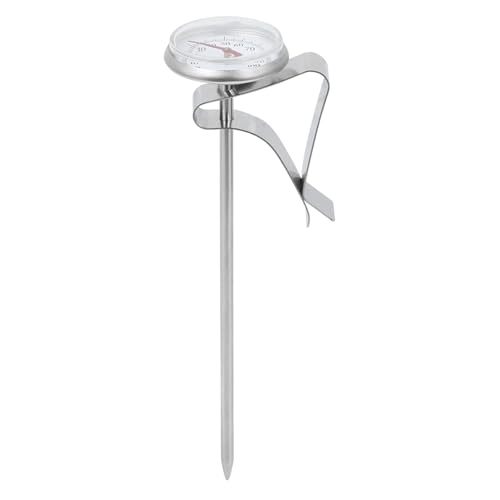 RASTKY Milchschaumthermometer Verstellbarer Kaffeeschaum Thermometer Temperaturmesser mit Clamp/Holder -Küchenwerkzeugen (kurz) von RASTKY