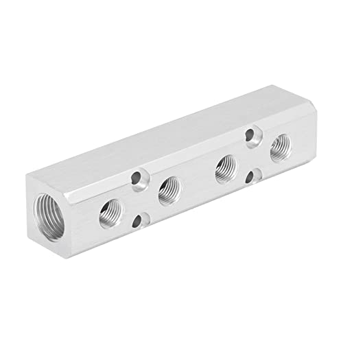 RASTKY Pneumatischer Verteilerluftverteilungsblockanschluss Splitter G1/2 Eingang G1/4 Ausgang 30 X 30 Mm + Pneumatischer Verteilerluftverteilungsblock + Luftschlauch Inline -Verteiler Blocksplitter von RASTKY