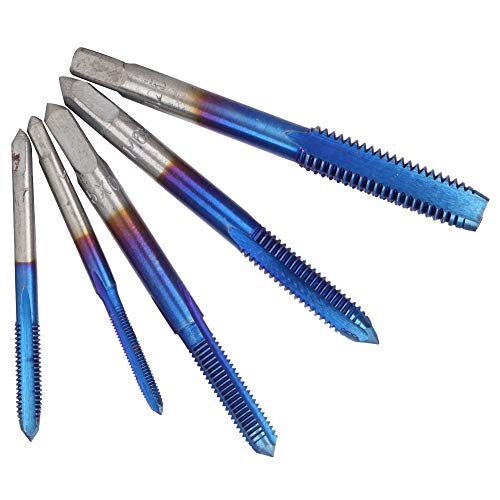 RASTKY Präzisions Hochgeschwindigkeits -Stahl -Hahnwerkzeug Set M3 M4 M5 M6 M8 Gewinde Tippkit Einstellbares Manuelles Haken Tippwerkzeug für Metall/Aluminium/Kunststoff/Holz (Blau plattiert) von RASTKY